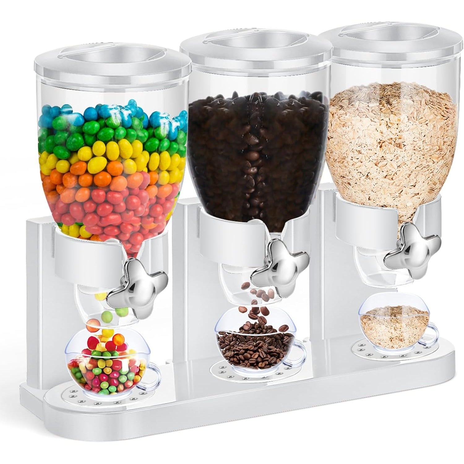 SENMEO 3-Barrel Cereal Dispenser 2L Automatic Feeder
