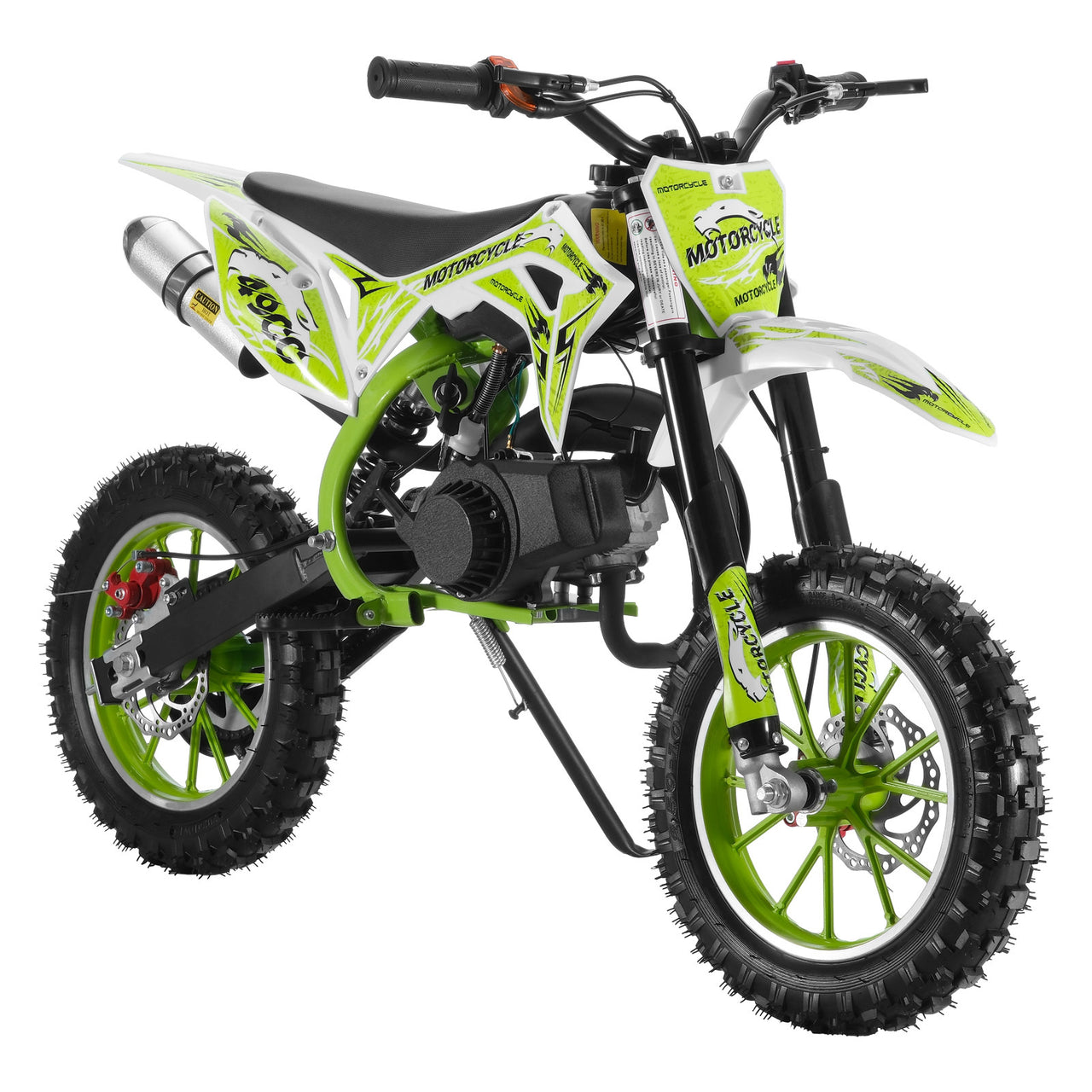 2-Stroke Gas Powered Mini Dirt Bike 50CC Up to 35 MPH with 10-Inch Tires Disc Brakes 330LBS Max Load