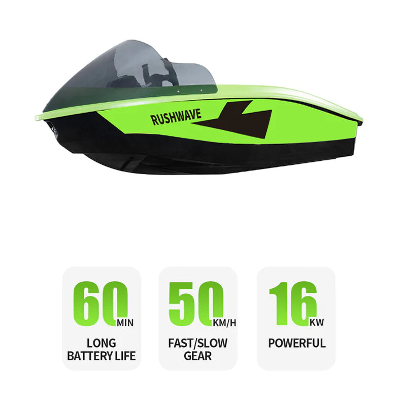 RUSH WAVE |2026NEW| Electric Go Kart Boat| 16KW Mini Jet Boat | V1