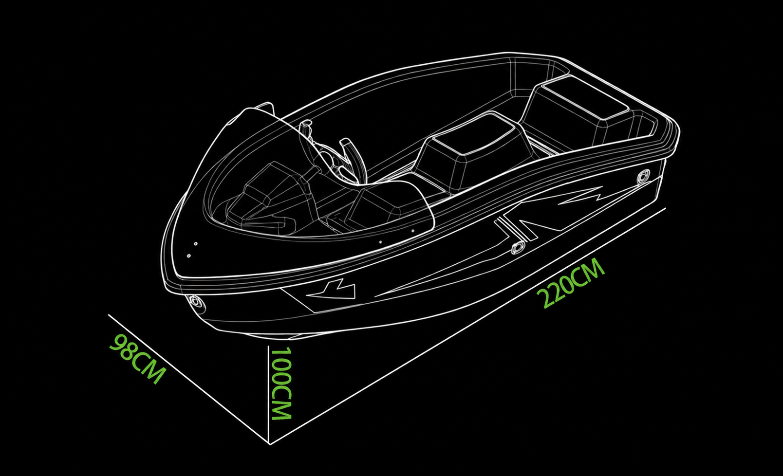 RUSH WAVE |2026NEW| Electric Go Kart Boat| 16KW Mini Jet Boat | V1